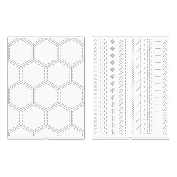 Carpetas de Relieve Hexagonos y Lineas con Diseño 2 Pz