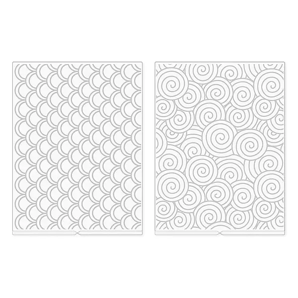 661199 Carpetas De Relieve Circulos Y Escamas 2 Pz