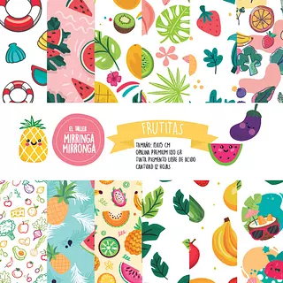 Block De Papel Frutas A Una Cara De 30.5 Cm *30.5 Cm (12 Hoj