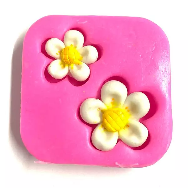 Molde Silicona Dos Flores
