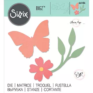 664486 Troquel Bigz Mariposa, Rama Y Flor