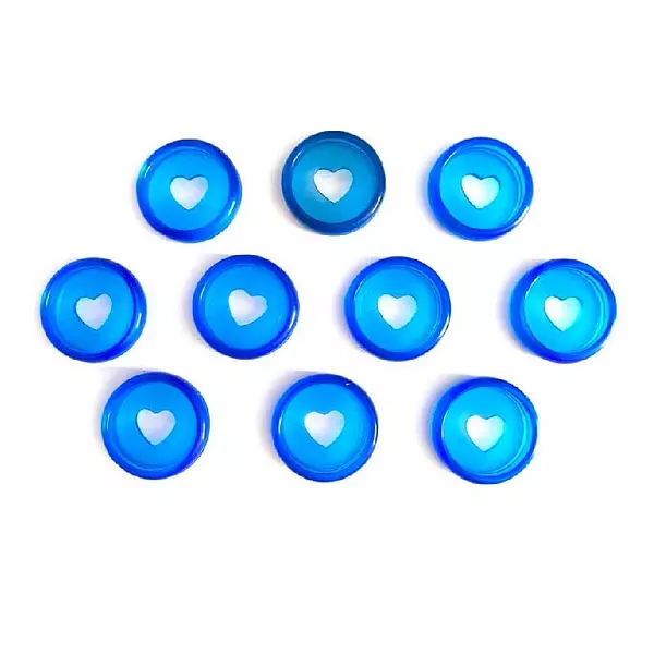 Discos Corazón Azules 2.3 Cm * 10 Pz