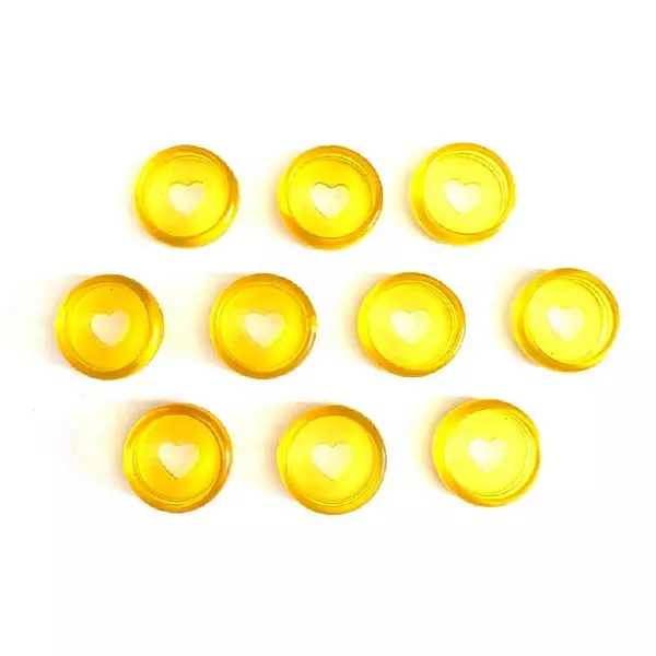 Discos Corazón Amarillos 2.3 Cm * 10 Pz