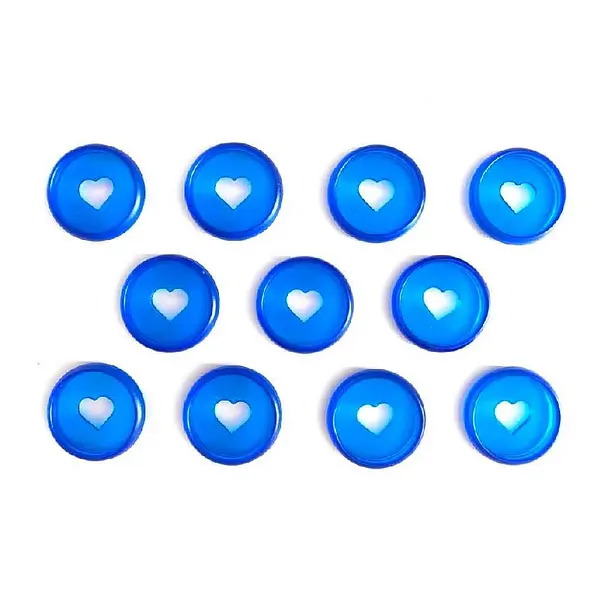 Discos Corazón Azules 2.8 Cm * 11 Pz