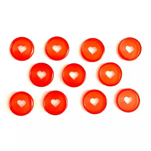 Discos Corazón Rojo 2.8 Cm * 11 Pz