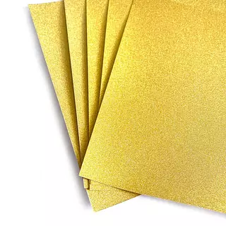 Cartulina Glitter Dorado * 5 Unidades