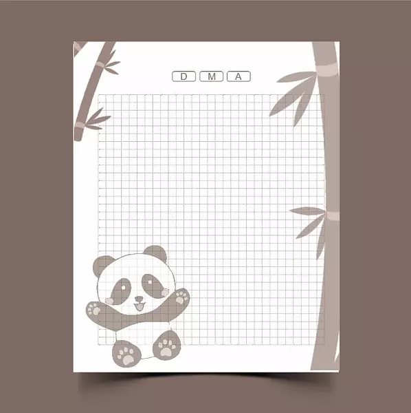100 Hojas Oso Panda Para Agendas