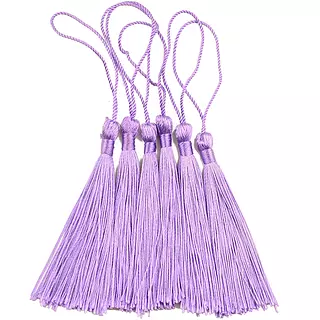 12 Borlas De Hilo Moradas