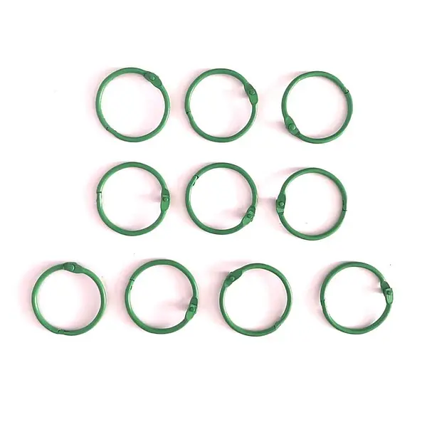 Argollas Abatibles 2.5 Cm Verde * 10 Pz