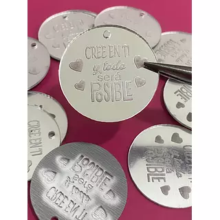 12 Piezas Plateadas Cree En Ti Y Todo Sera Posible