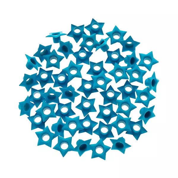 Ojaletes Estrellas Turquesa * 50 Pz