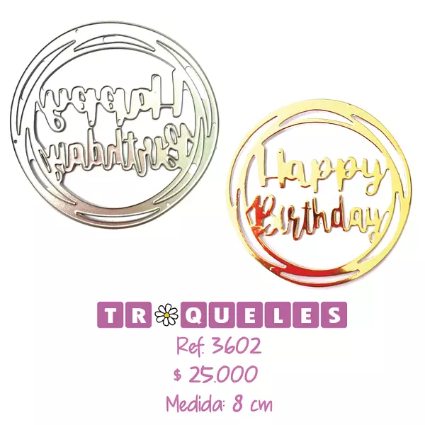 3602 Troquel Happy Birthday Circulo