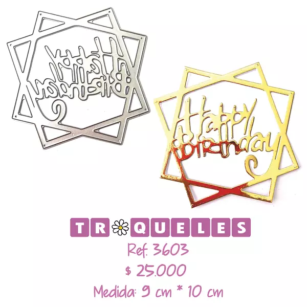 3603 Troquel Happy Birthday Cuadrados