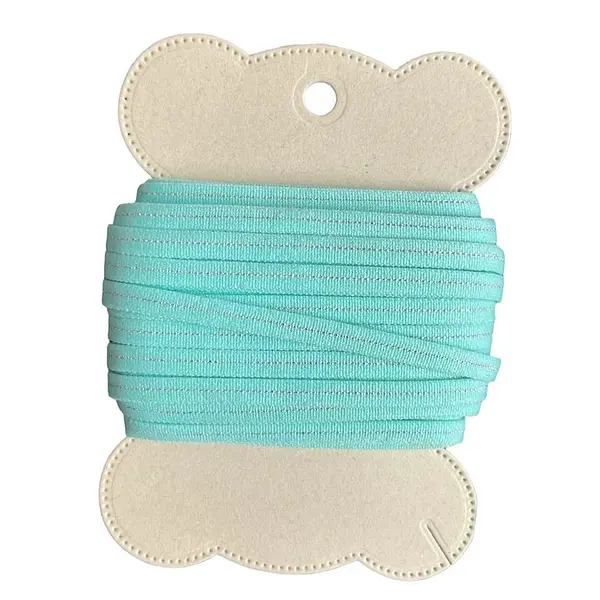 Elastico Verde Pastel Con Hilo Plateado * 10 Pz