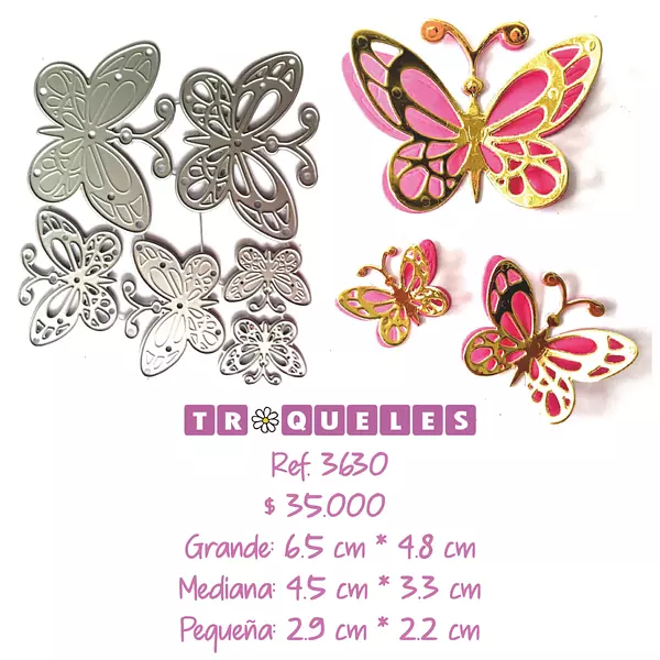 3630 Troquel Mariposas Con Sombra