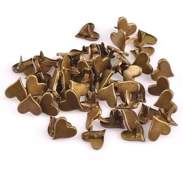 Brads Corazones Bronce * 50 Pz