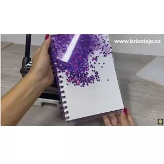 Encuadernacion agenda con tapas en resina