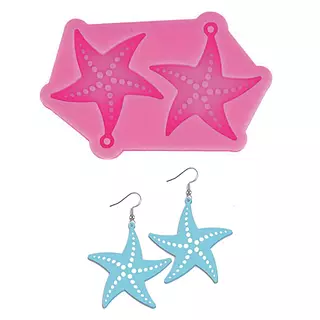 Molde Silicona Aretes Estrellas De Mar