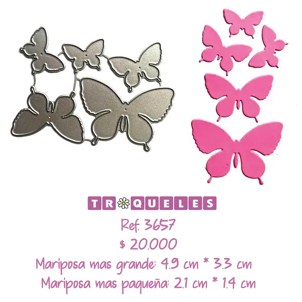 3657 Troquel Mariposas *5 Pz