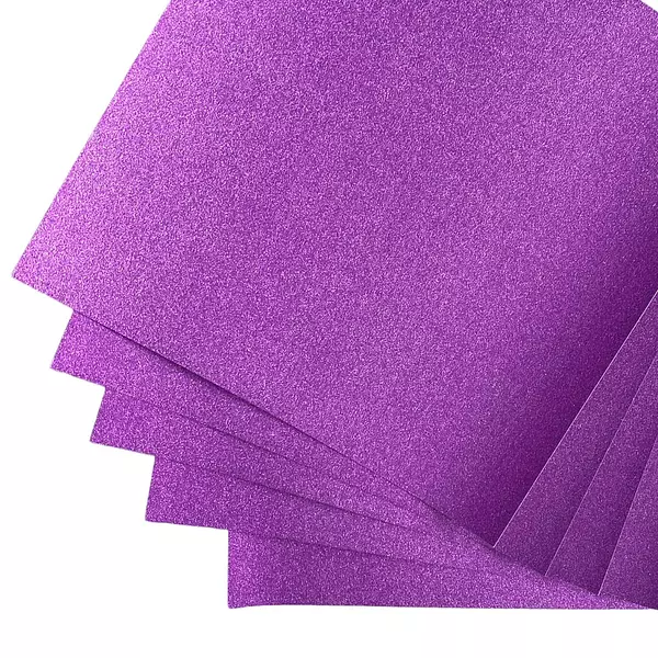 Cartulina Glitter Morada * 5 Pz