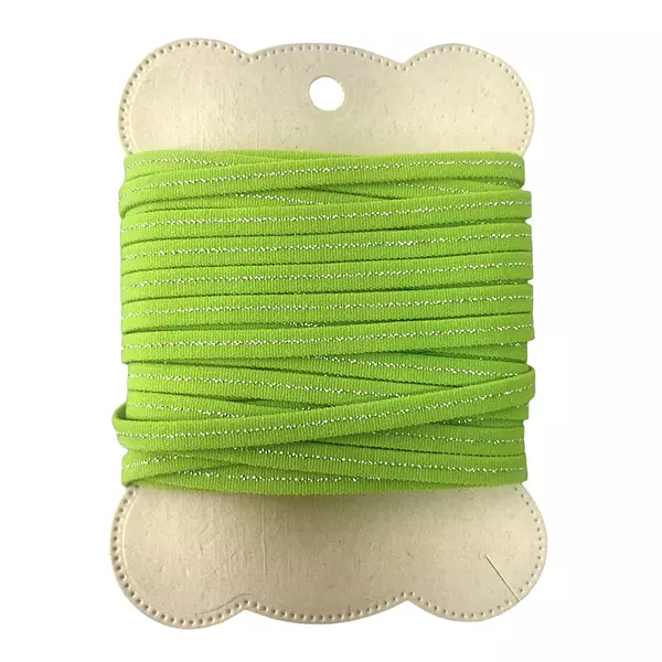 Elastico Verde Limon Con Hilo Plateado * 10 Mts