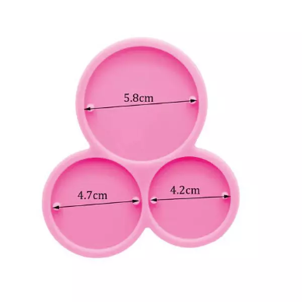 Molde Silicona Circulos Con Doble Perforacion