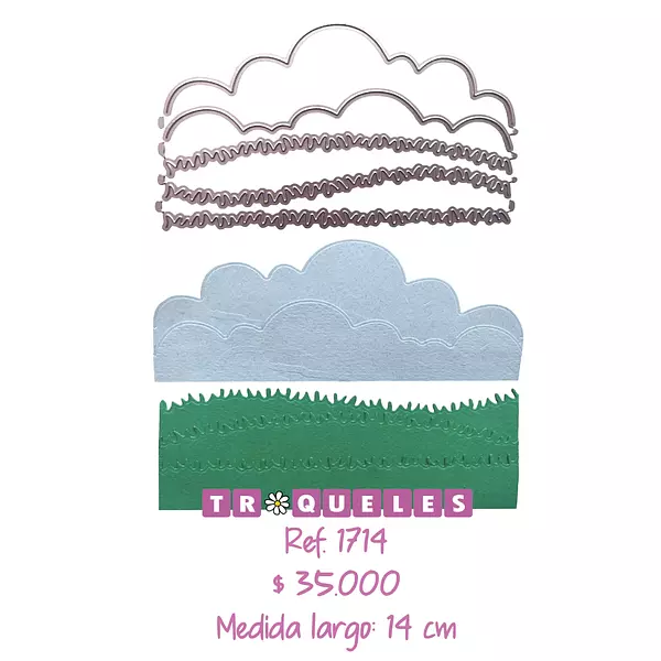 1714 Troquel Pasto Y Nubes * 5 Pz