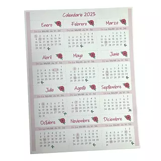Diseño Mini Calendario 2026 Rosado