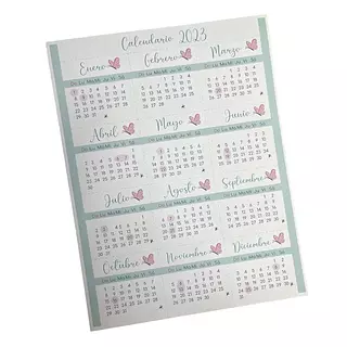 Diseño Mini Calendario 2026 Verde