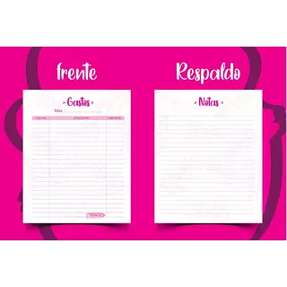 100 Hojas Gastos Para Agendas