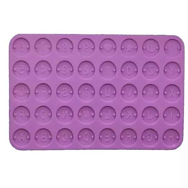 Molde Silicona Dijes Abc Redondo