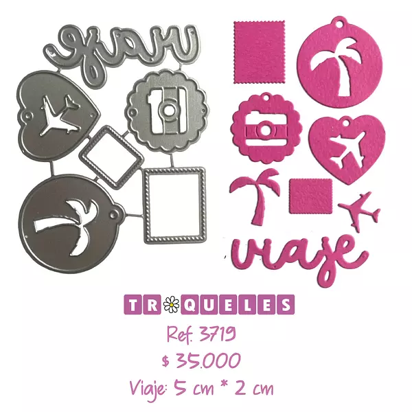3719 Troquel Etiqueta Viaje