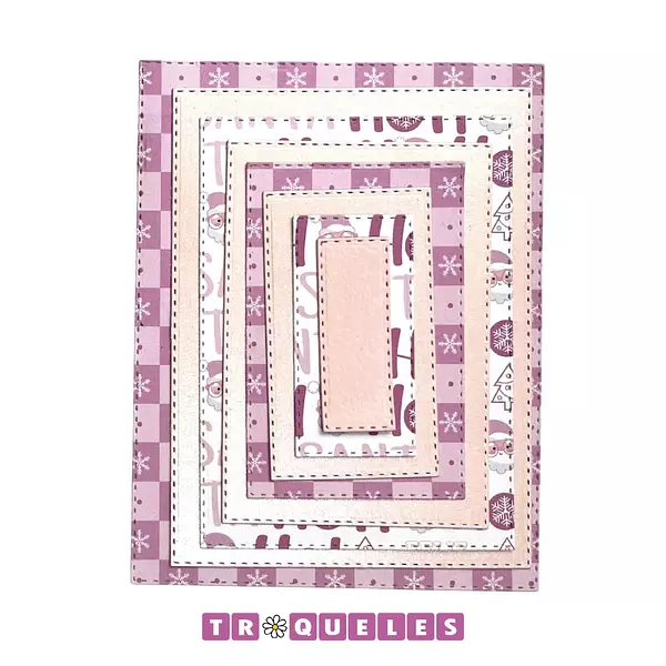 3702 Troquel Rectangulos Con Pespunte