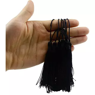 12 Borlas De Hilo Negras