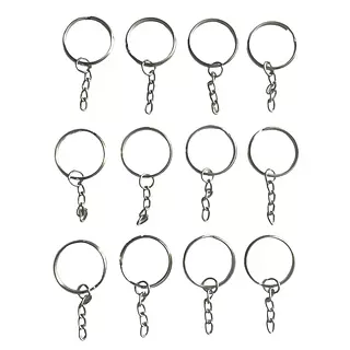 12 Herrajes Plateados Para Llaveros