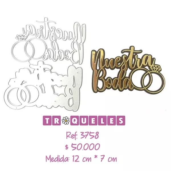 3758 Troquel Nuestra Boda Anillos