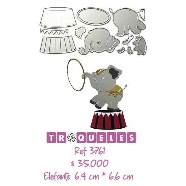 3761 Troquel Elefante De Circo