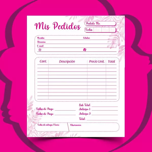 100 Hojas Para Agendas Mis Pedidos