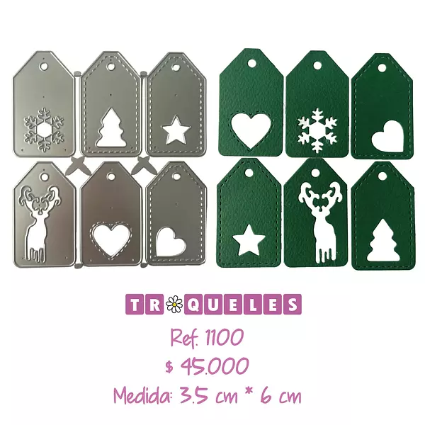 1100 Troquel Tags * 6 Pz