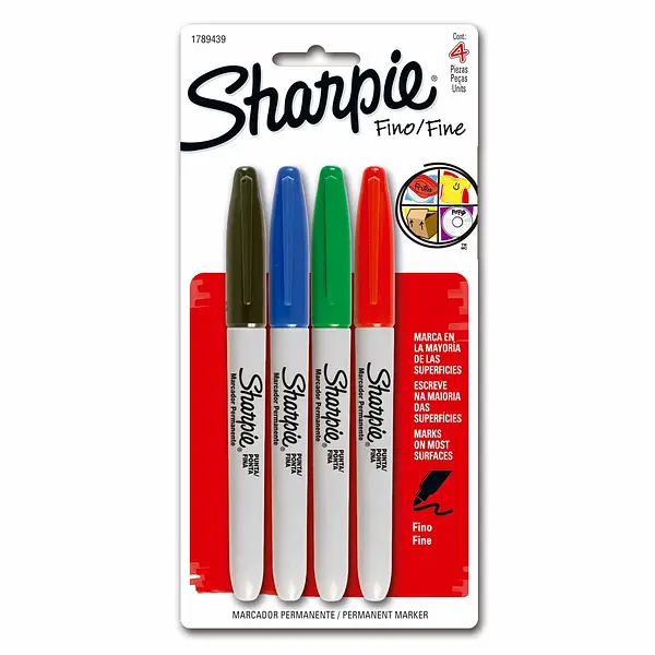 Sharpie Punta Fina 4 Unidades