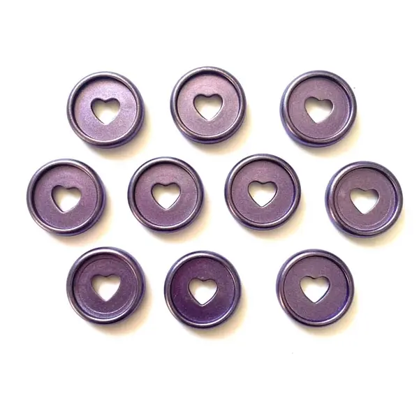 Discos Corazon Moradas 2.3 Cm *10 Pz