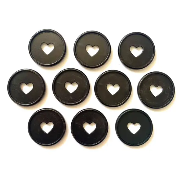 Discos Corazon Negro 3.5 Cm *10 Pz