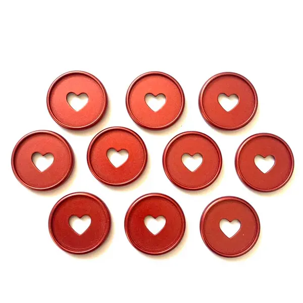 Discos Corazon Rojo 3.5 Cm *10 Pz