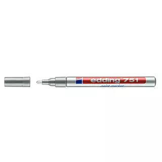 Marcador Metalico Plateado Edding 751