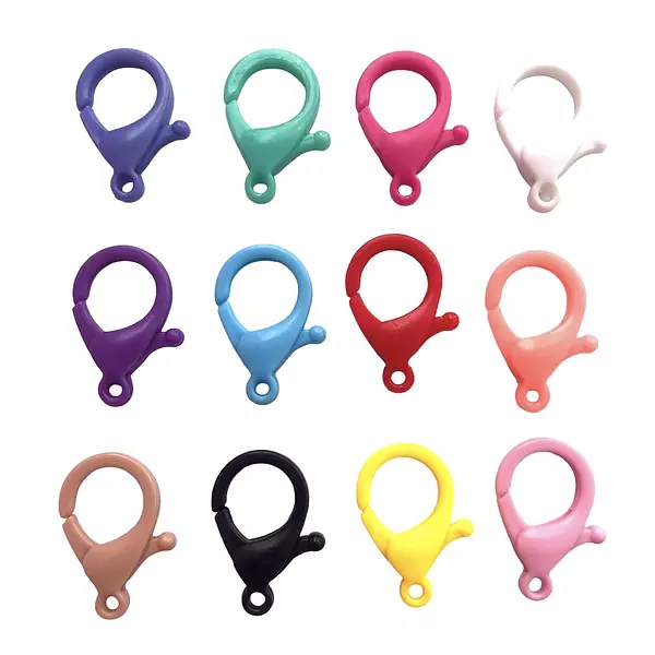 12 Broches Plasticos Pequeño Surtidos