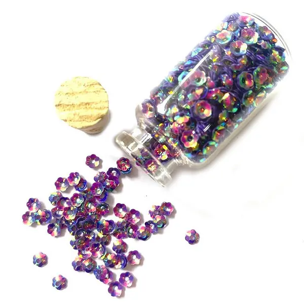 Lentejuela de Flores Moradas 4 Mm