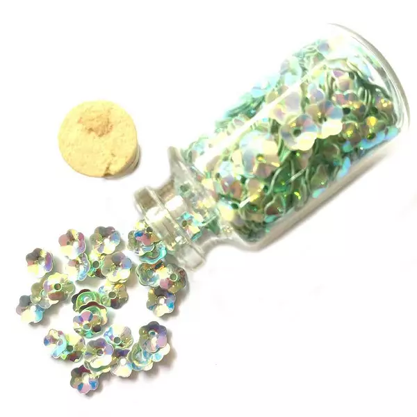 Lentejuela de Flores Menta 6 Mm