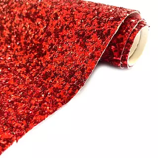 Cuerina Glitter Aventurina Rojo