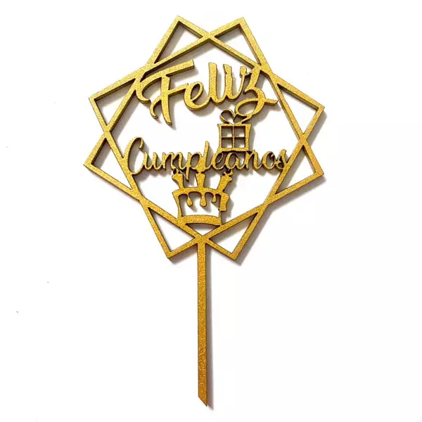 Letrero Mdf Feliz Cumpleaños Pequeño