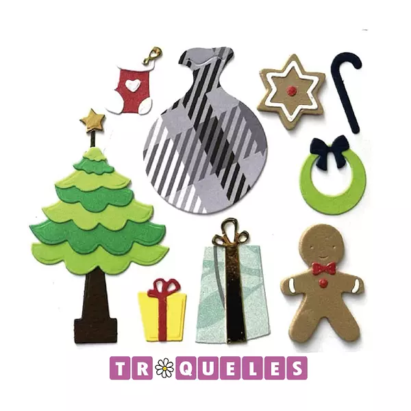 3801 Troquel Figuritas Navidad